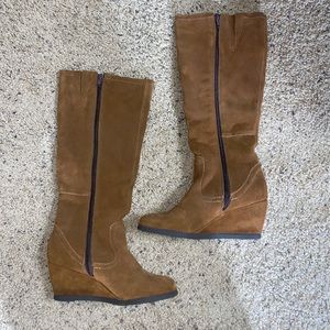 Marona, Wedge suede like material tall boot.